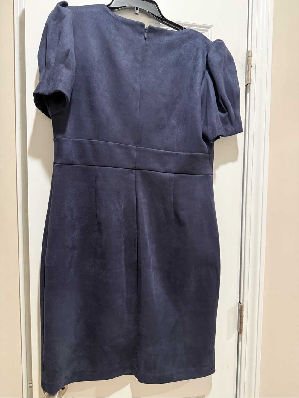DKNY Navy Short Puff-Sleeve Mini Dress